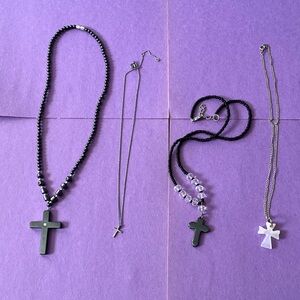 Fashion Crosses Costume Necklaces Lot of 4